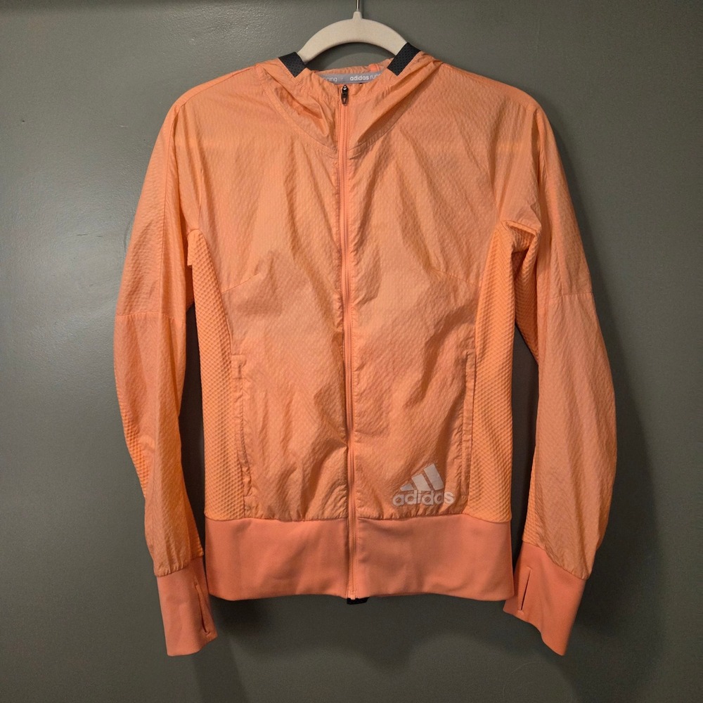 Adidas Pure Amplify Lightweight Hooded Running Jacket Women's XS Peach